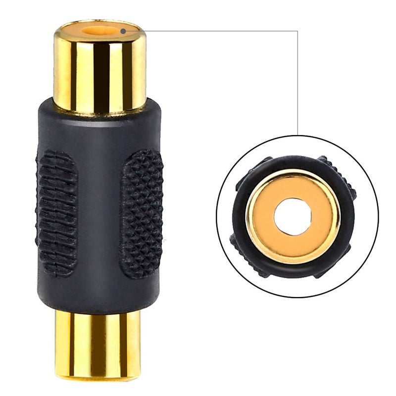 ELECTOP 10 Pack RCA Female to Female Coupler Audio Video Gold Adapter, for Phono, Speaker, RCA Cable, Amplifier - Image 3